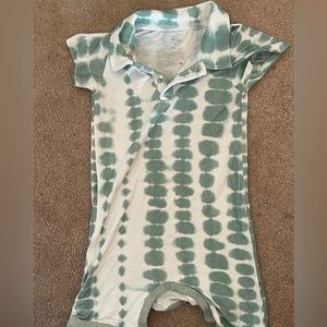 Kyte Baby Riptide Shorts Romper in Sage Green